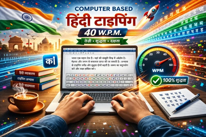 CERTIFICATE IN COMPUTER BASED HINDI TYPING - 40 W.P.M. ( S-186 )